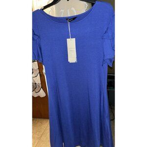 boho hippie casual blue dress nwt $44 large ladies boutique